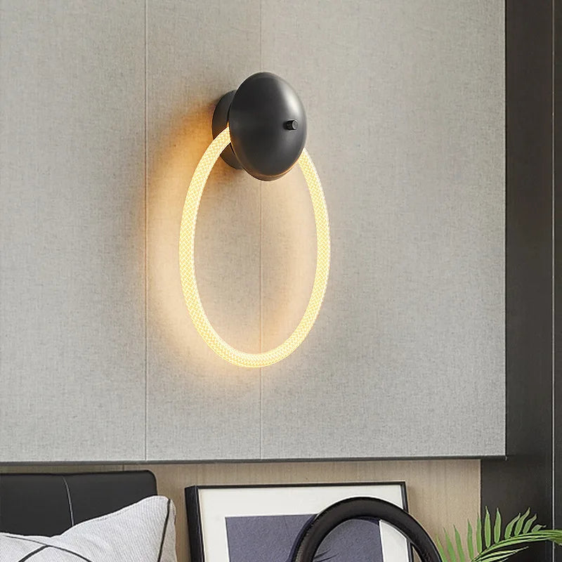 applique murale led en silicone anneau 3000k créative distinctive - vue 4 sur 10