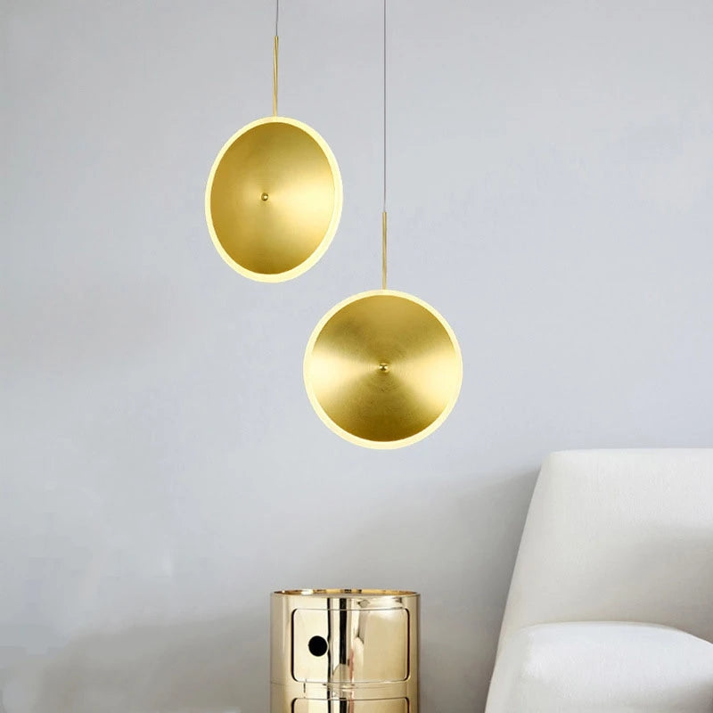 lampe led ronde art déco en métal avec fil réglable - vue 5 sur 12
