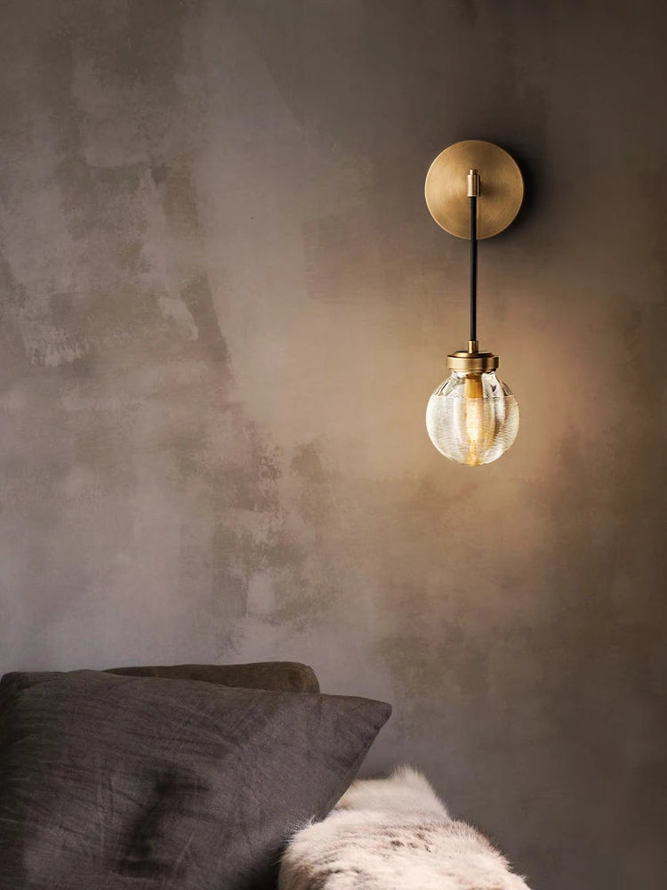 applique murale en cuivre et cristal moderne pour intérieur élégant - vue 4 sur 9