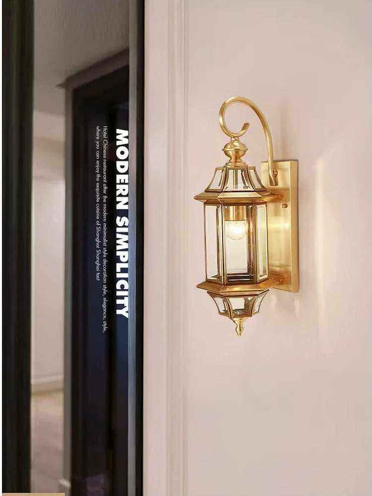 applique murale extérieure en cuivre LED étanche design élégant - vue 4 sur 7