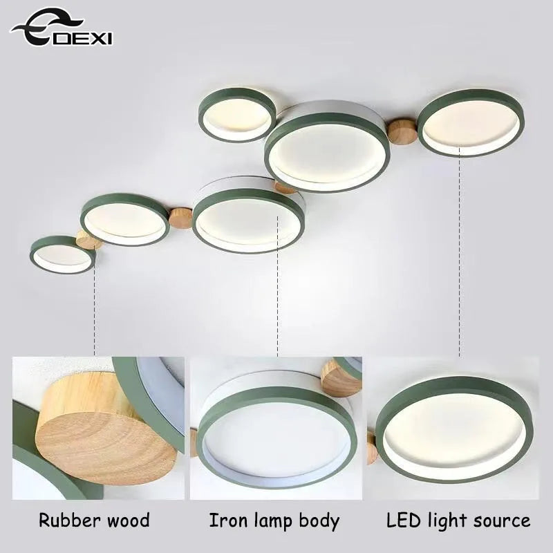 lustre nordique led pour salon café balcon vestiaire - vue 7 sur 25