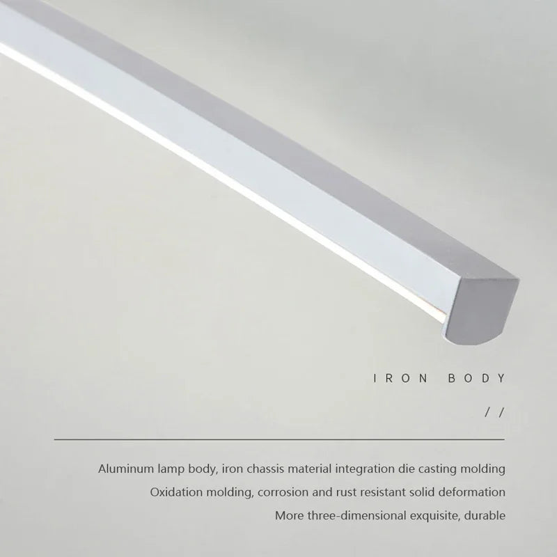 Applique murale LED ligne de salle de bain moderne lumière chambre salon étude mur lumière ambiante fer cuisson peinture lampes artisanales et lanterne - vue 5 sur 10