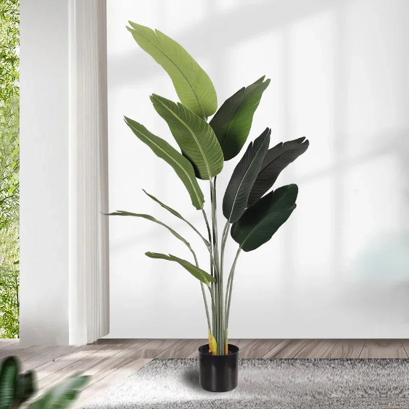grand bananier artificiel en pot pour décoration intérieure et extérieure - vue 3 sur 7