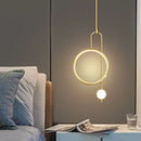 Modern pendant light with gold ring and minimalist Nordic lighting