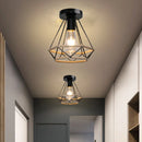 Retro metal ceiling light with hemp rope for vintage interiors