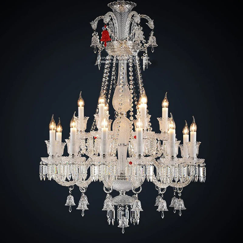 lustre en cristal transparent pour un éclairage élégant et raffiné - vue 5 sur 30