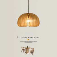 suspension LED en bois en forme de citrouille design moderne fait à la main
