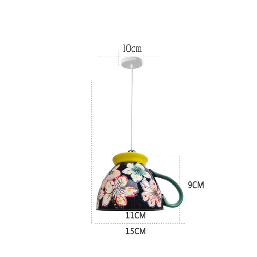 suspension moderne en céramique led théière pour cuisine - vue 24 sur 30