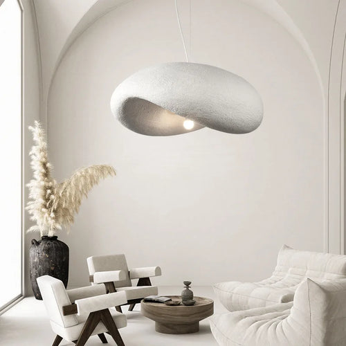 Suspension Style japonais Style Wabi Sabi Restaurant modèle chambre ligne blanc E27 nordique Simple forme chambre - vue 3 sur 7