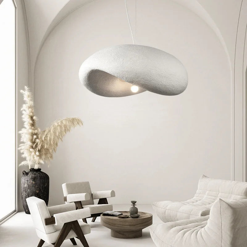 Suspension Style japonais Style Wabi Sabi Restaurant modèle chambre ligne blanc E27 nordique Simple forme chambre - vue 3 sur 7