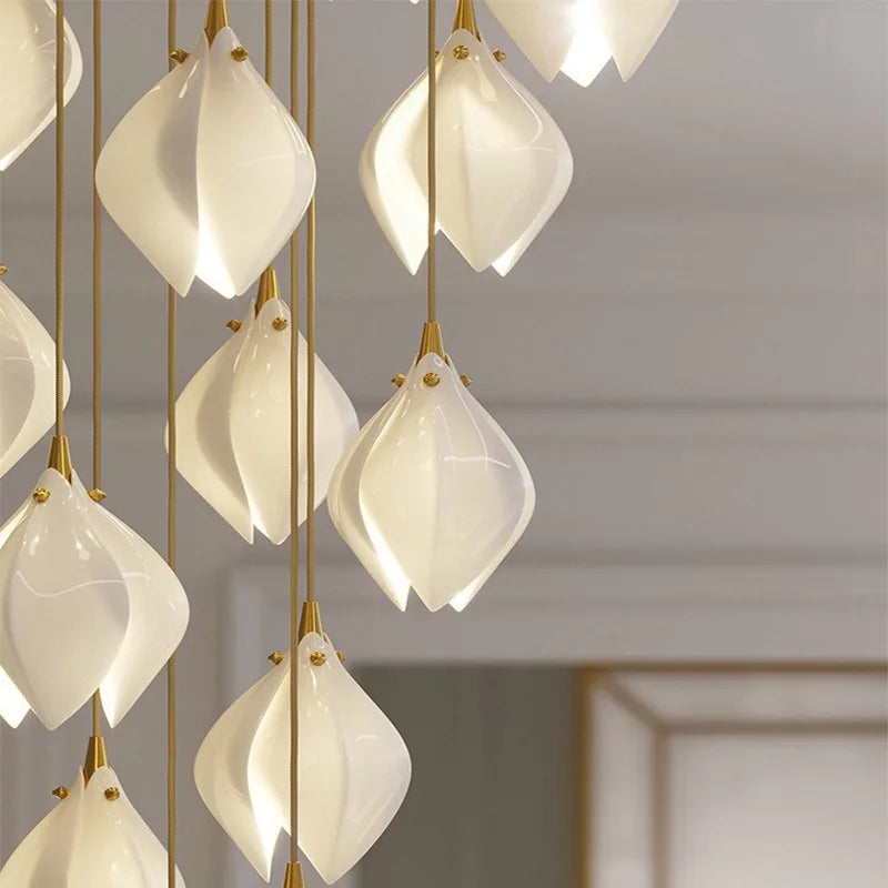suspension en céramique nordique design fleur pour décoration intérieure - vue 3 sur 7