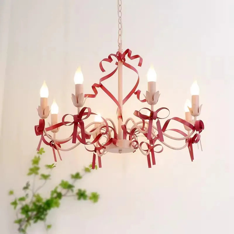 lustre princesse rose pour décoration de chambre enfant - vue 3 sur 12
