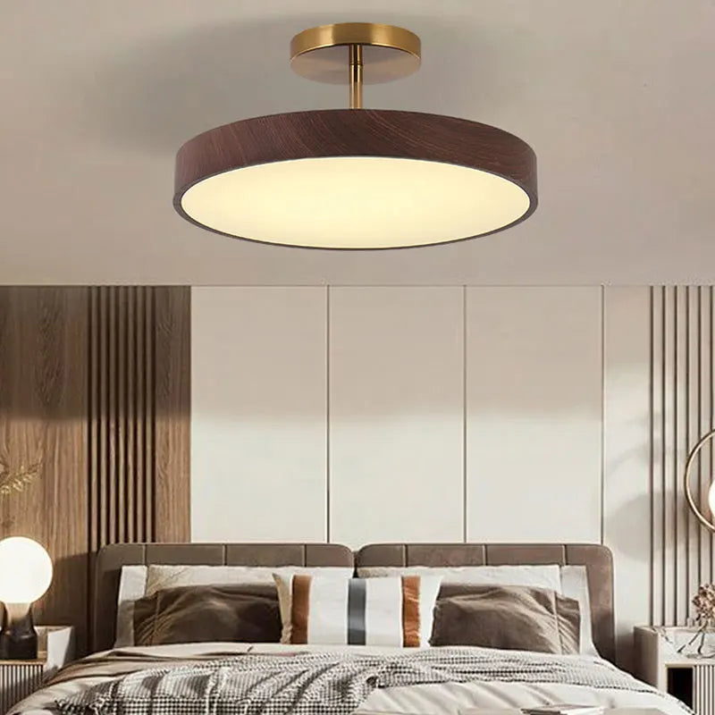 plafonnier moderne rond imitation bois pour intérieur élégant - vue 4 sur 14