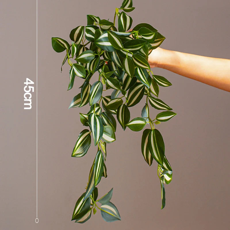 plantes artificielles suspendues en rotin pour décoration intérieure - vue 10 sur 12