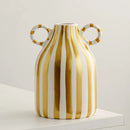 Double Ear Ceramic Vase, Abstract Black and White Striped Hydroponic Vase, Living Room Decoration, Room Aesthetic Decoration
