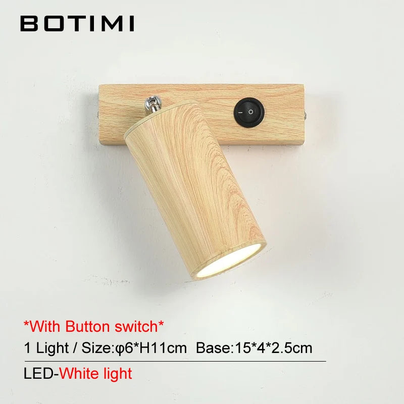 botimi applique murale fer interrupteur bouton-poussoir imitation bois nordique - vue 9 sur 13