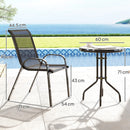ensemble table et chaises terrasse extérieur 3 pièces