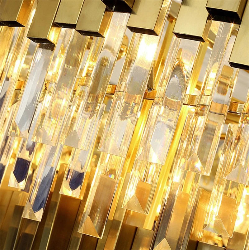 lustre en cristal moderne en or poli pour éclairage intérieur - vue 7 sur 6