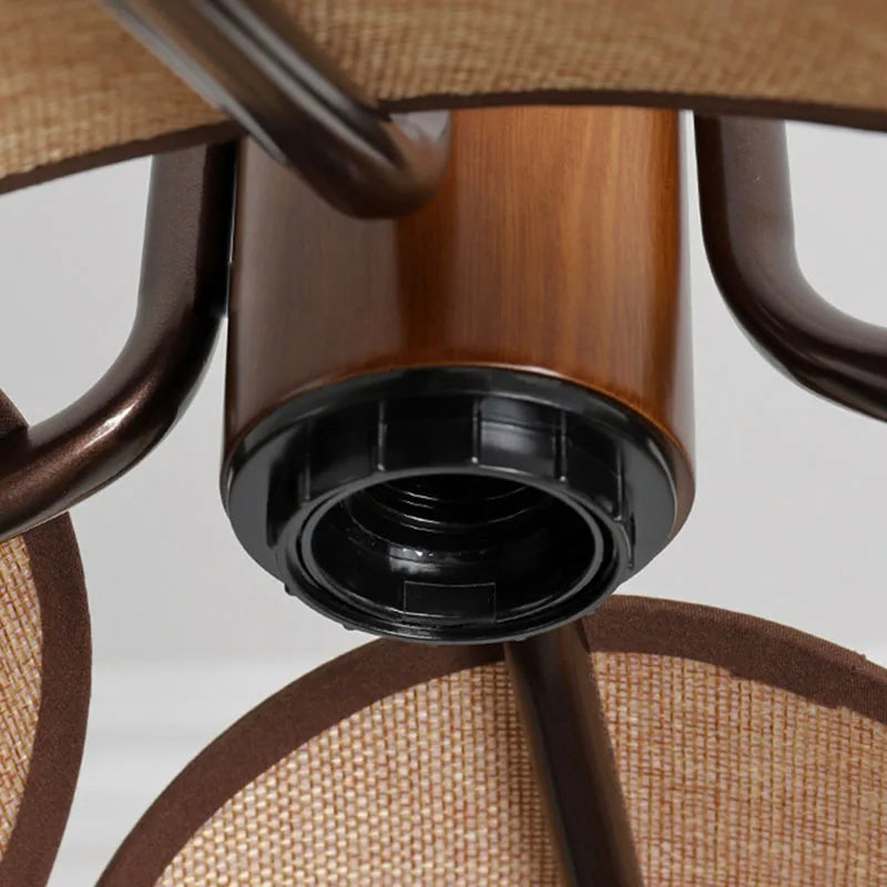 suspension en bois de lin style asiatique pour intérieur - vue 6 sur 8