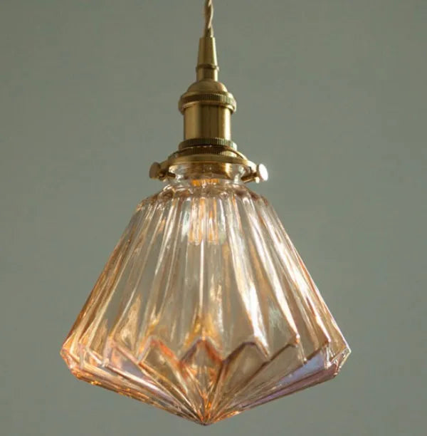 Minimalist Nordic glass and copper pendant light - vue 8 sur 8