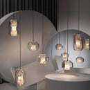 lustre en verre naturel design nordique pour décoration intérieure