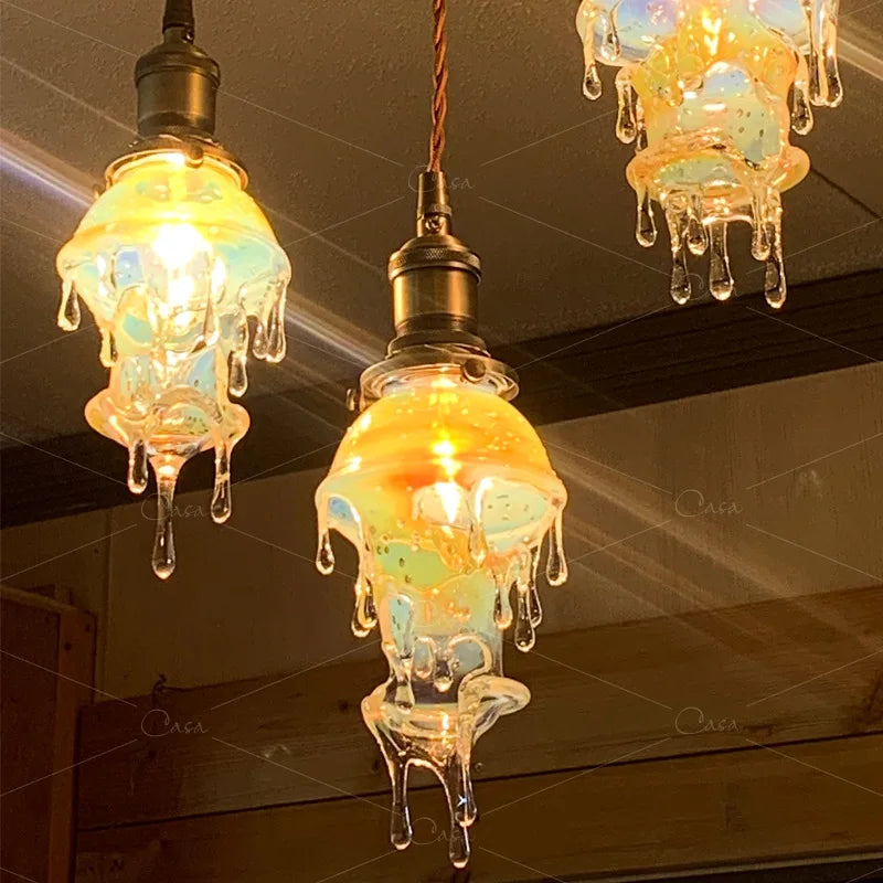 lampe créative gouttelettes de bougie design rétro pour décoration artistique - vue 4 sur 10