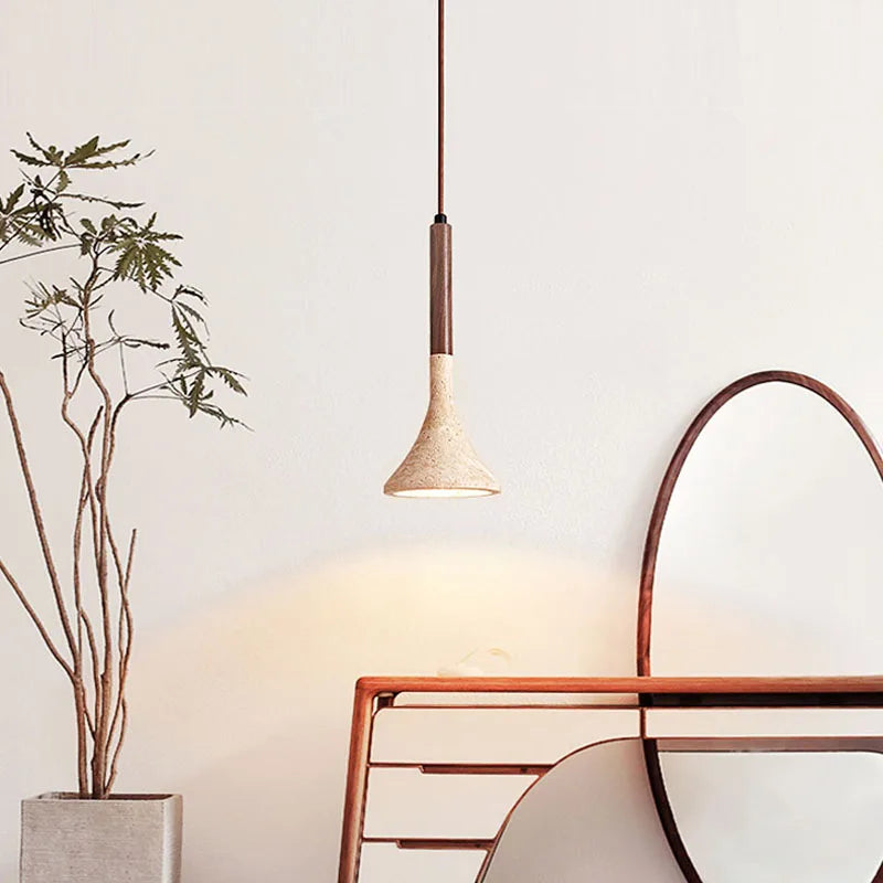 Suspension LED marbre wabi-sabi nordique - vue 4 sur 7