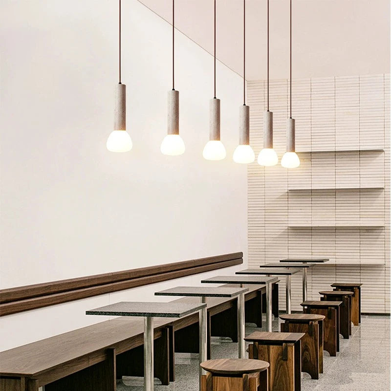 Suspension Style crème salon TV fond mur Led nordique chambre Table de chevet longue ligne petite - vue 6 sur 6