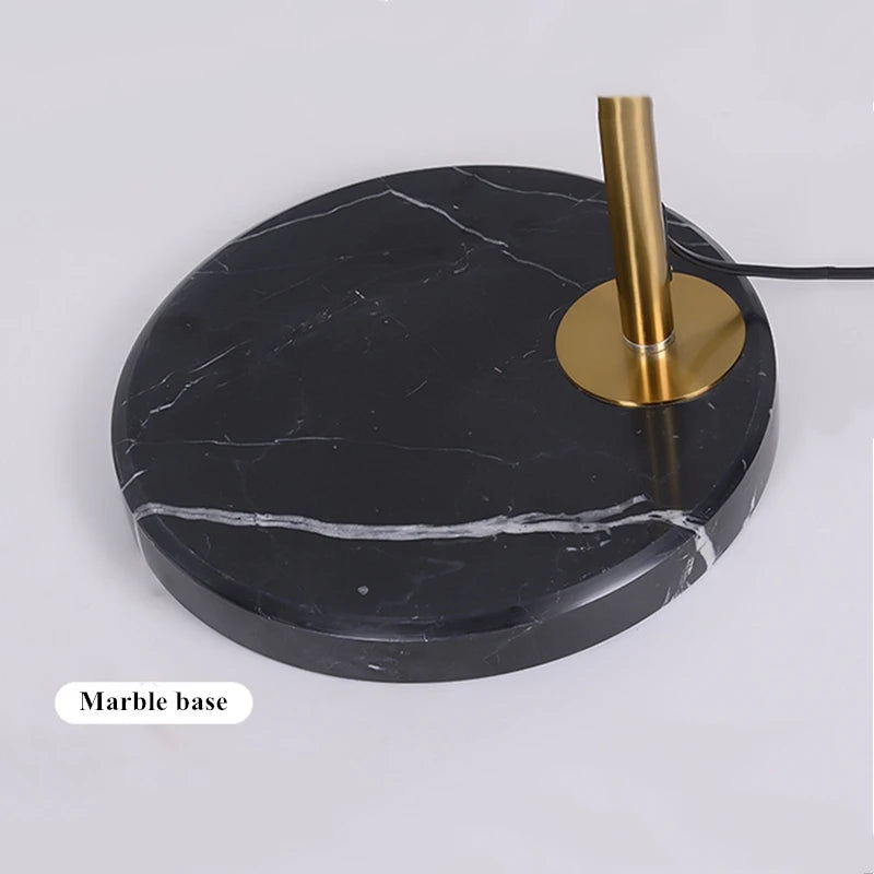 Lumière nordique luxe galvanoplastie réglable pêche lampadaire Base en marbre télécommande chambre étude hôtel lampadaire LED - vue 7 sur 10