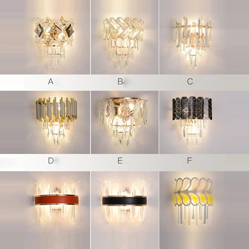 applique murale led en cristal et acier inoxydable pour intérieur moderne - vue 6 sur 18