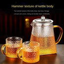 theiere verre martelee avec filtre inox resistante chaleur