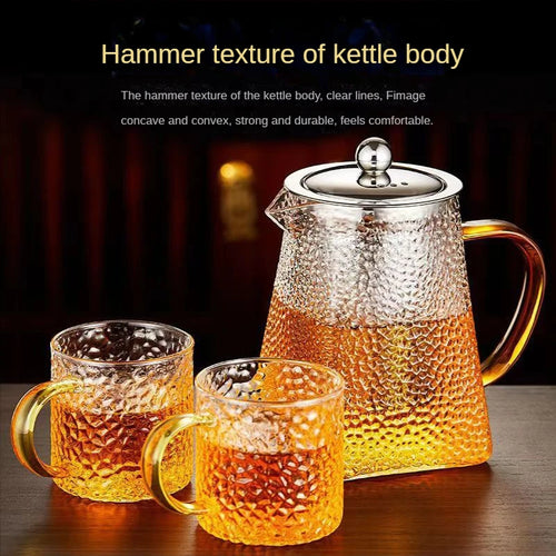 Théière verre martelé avec filtre inox infuseur