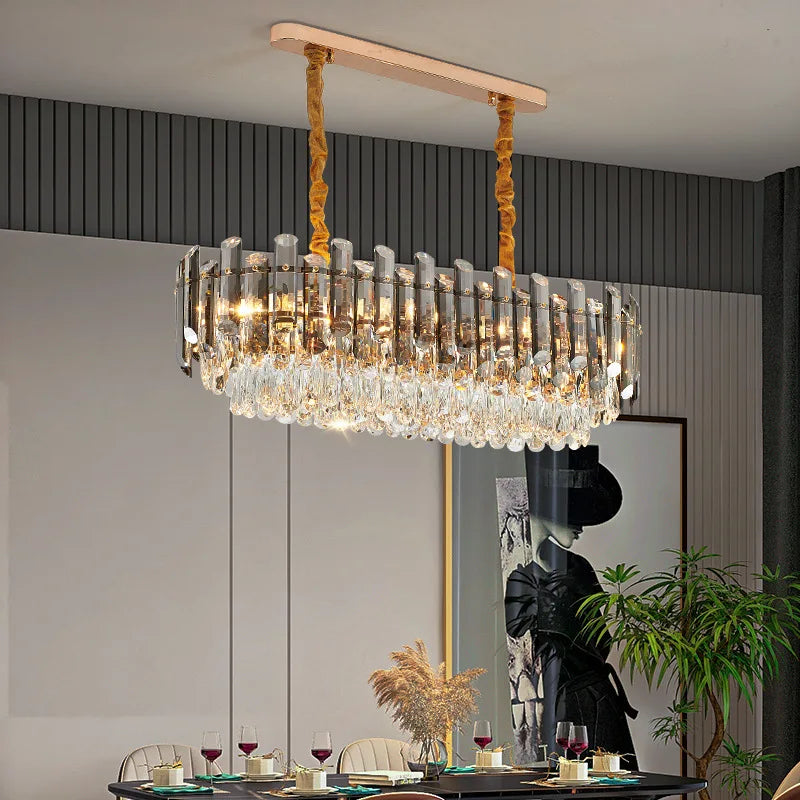 lustre moderne en cristal k9 pour éclairage intérieur - vue 7 sur 13