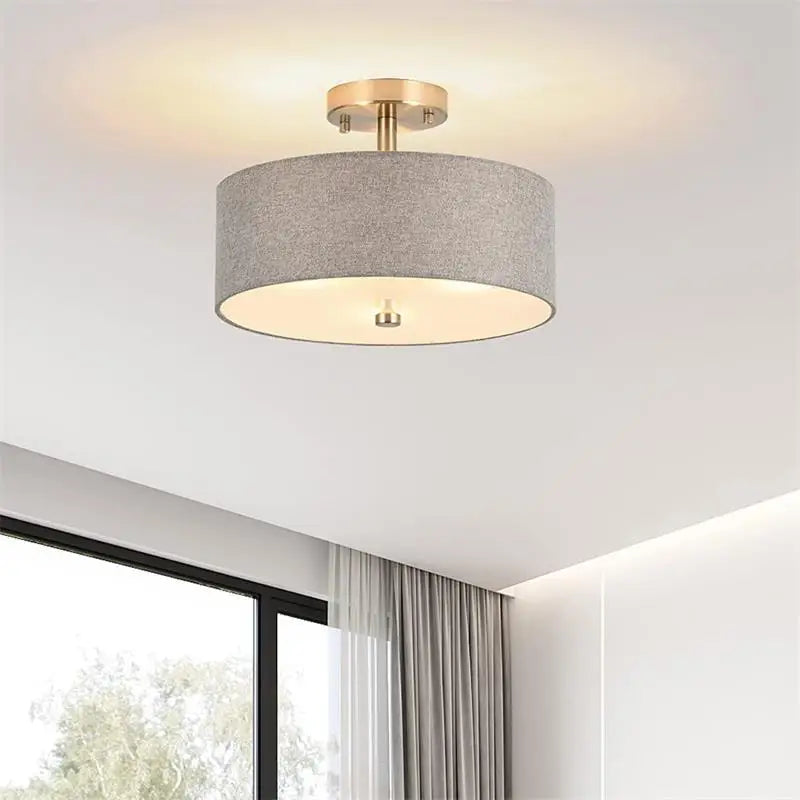 plafonnier vintage en tissu pour une ambiance chaleureuse et accueillante - vue 2 sur 7