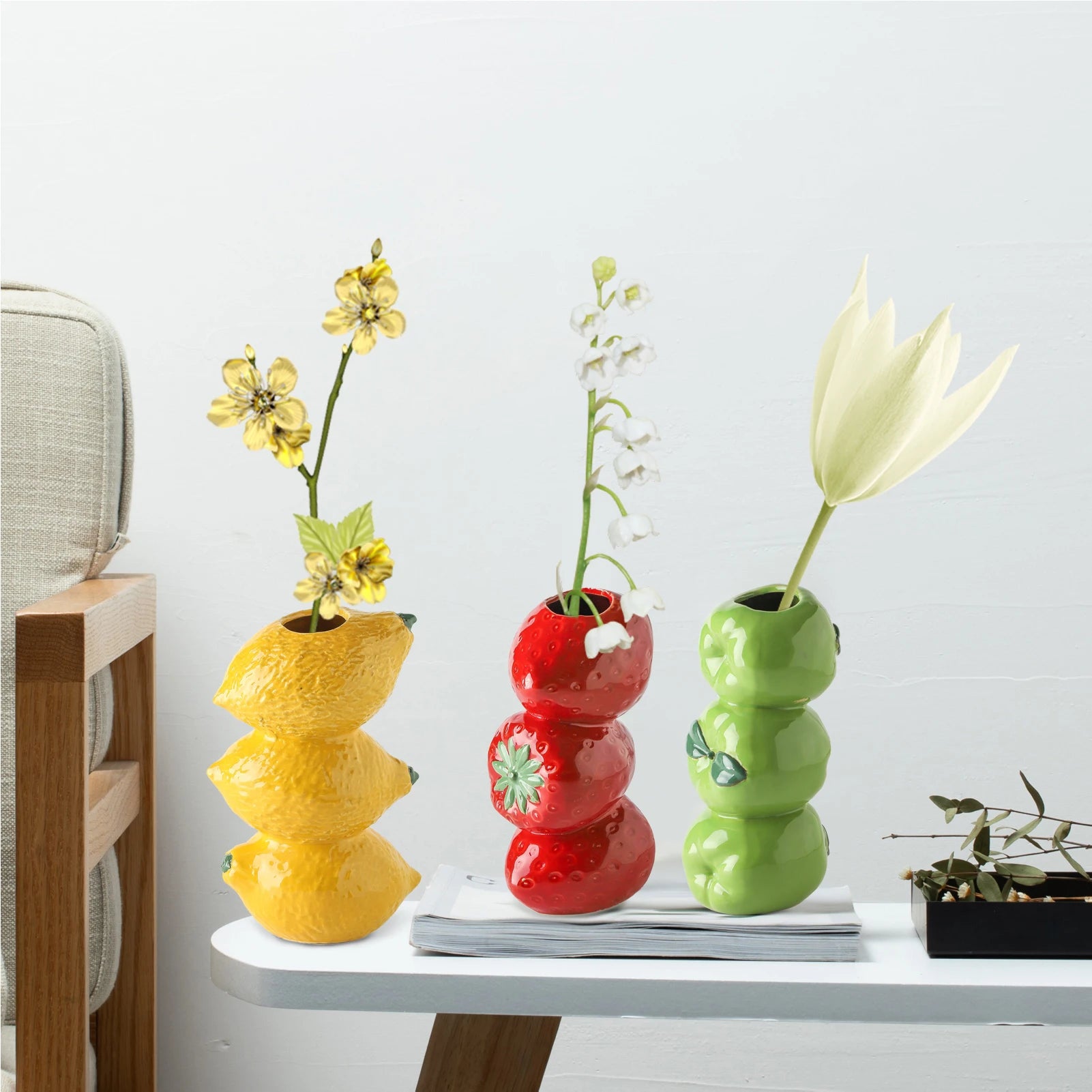 1 Piece Of Simulated Fruit Vase, Flower Arrangement, Creative Modern Style Home, Life, Horticultural Decorations - vue 4 sur 8