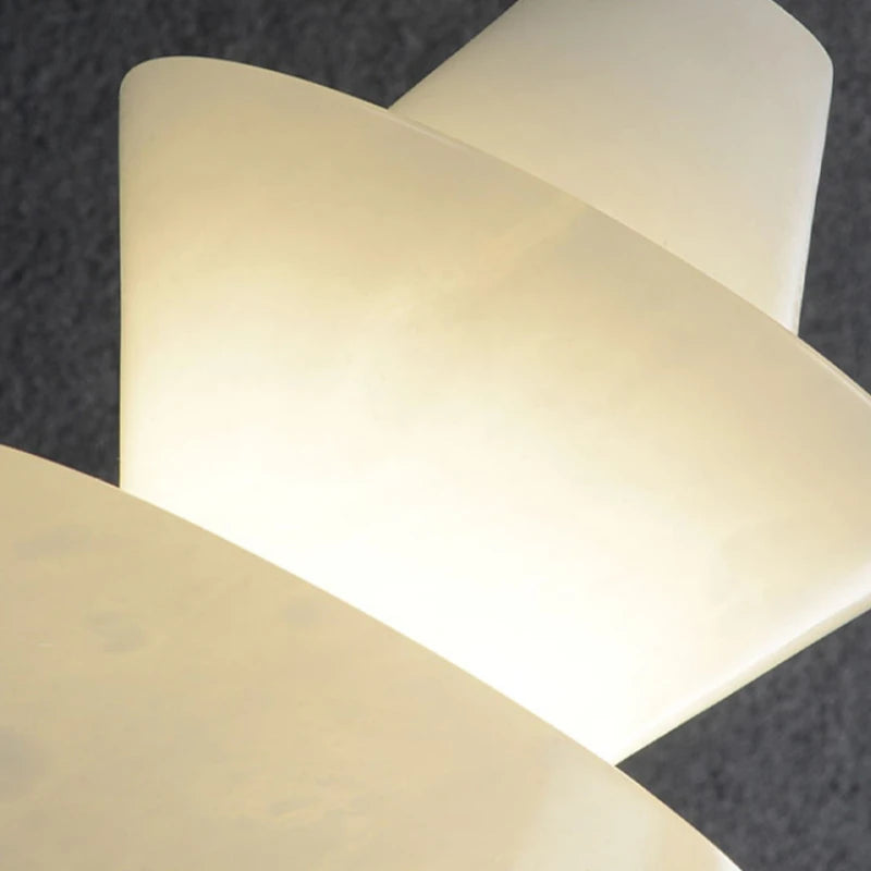 lustre en marbre naturel suspension rétro décor nordique - vue 5 sur 7