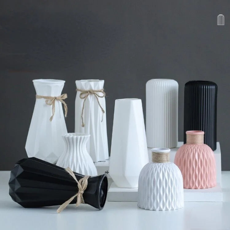 vase moderne en plastique pour décoration florale nordique - vue 2 sur 26