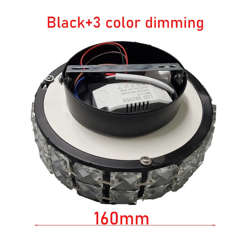 Plafonniers nordiques Lampara Techo lustre Led lumières en cristal Luminaria De Teto Para Sala Plafonnier or noir blanc Lampy - vue 13 sur 12