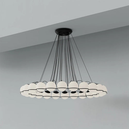 Minimalist glass chandelier for elegant interior decoration - vue 2 sur 12