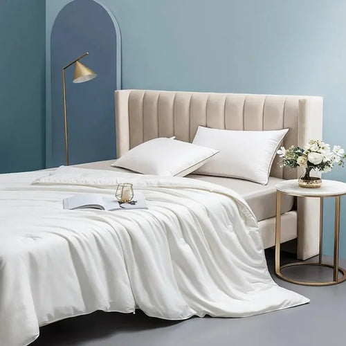 100% Mulberry Silk Air Conditioner Quilt Weighing about 3 Pounds, 200 * 230cm White Покрывало Стеганое - vue 3 sur 5