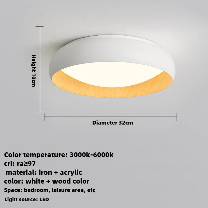 lampe minimaliste japonaise rétro circulaire anti éblouissement éclairage doux - vue 12 sur 12