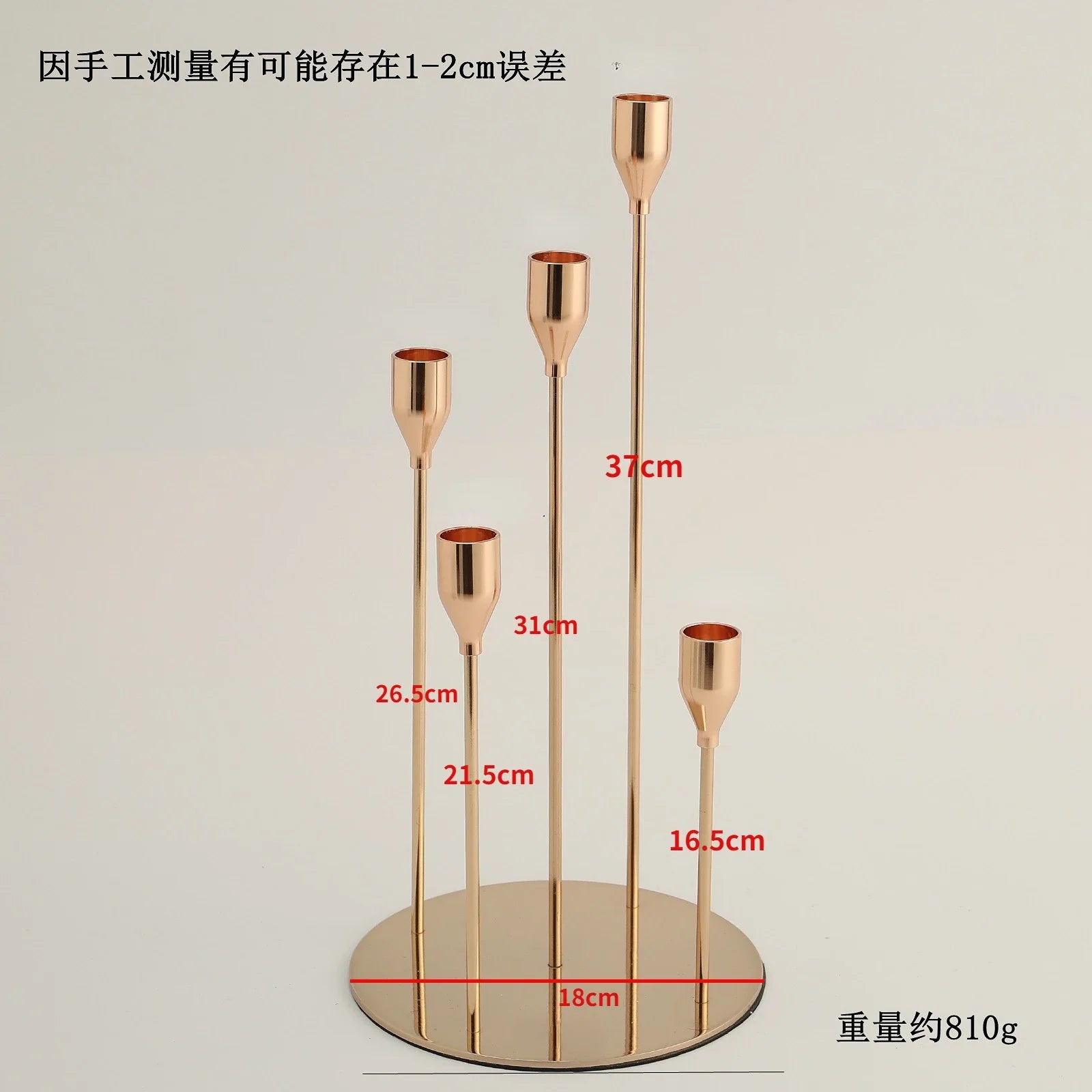 lot de 3 bougeoirs en métal pour décoration de mariage et fête - vue 9 sur 13