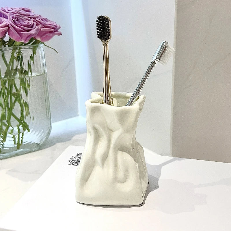 organisateur de salle de bain pour brosse à dents et maquillage