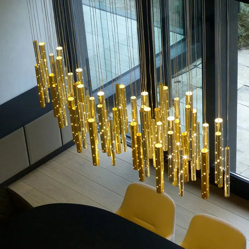 lustre cylindrique nordique moderne de luxe pour salon