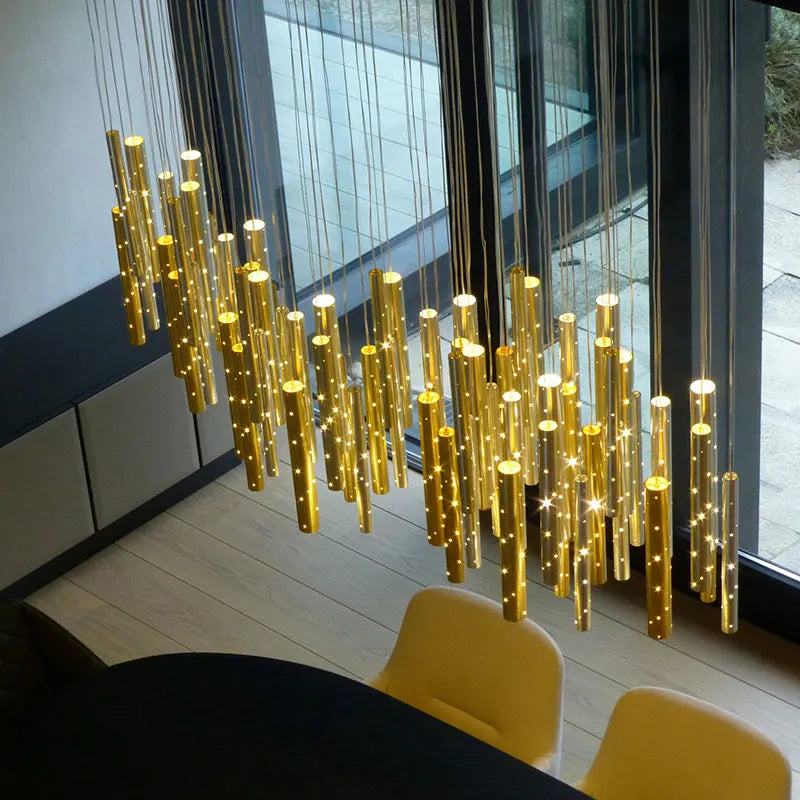 lustre cylindrique nordique moderne de luxe pour salon - vue 5 sur 12
