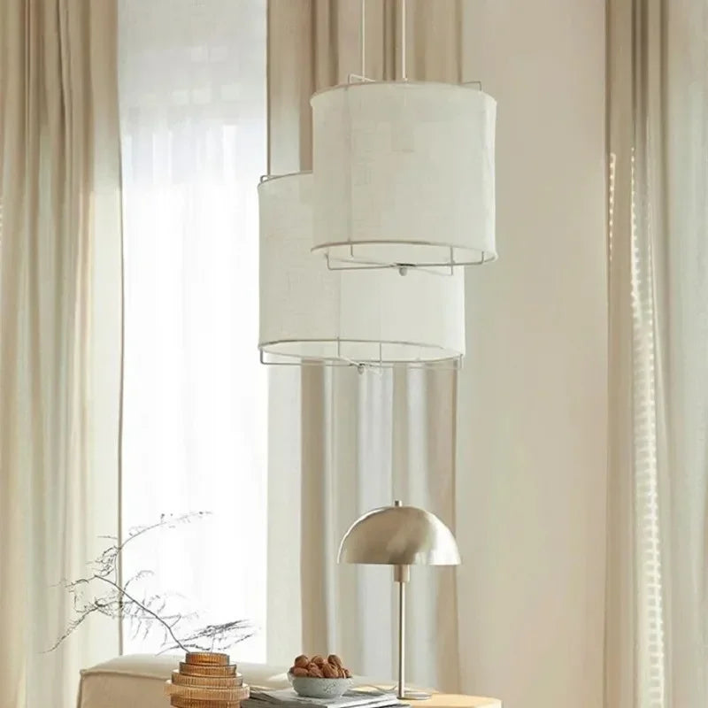 suspension en coton et lin style wabi sabi fait main pour restaurants et hôtels - vue 4 sur 14
