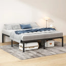 Wholesale Durable Bed Frames Queen Size Bed Base Full Size Double Twin Bedframe With LED Light Strip, Outlets And USB Ports