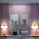 SANDYHA Lustre Chambre de Fille Château Rose Suspension Nuage Chambre d'enfant Décoration de la Maison Chevet LED Luminaire Suspendu