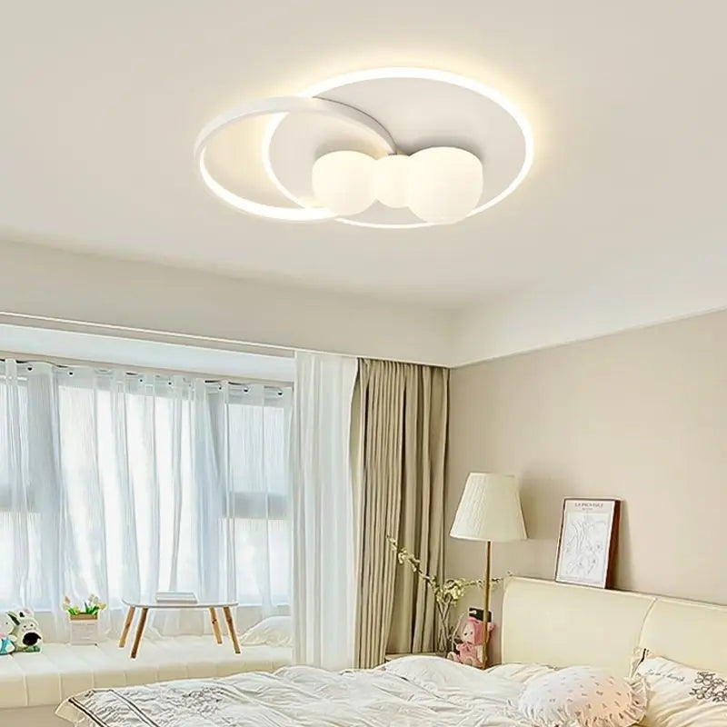 plafonnier minimaliste avec bulle suspendue et lustre en nuage - vue 3 sur 13