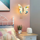 Multicolour butterfly Tiffany glass wall light for children